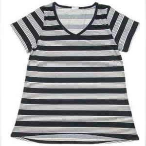 LuLaRoe Striped V Neck Tee